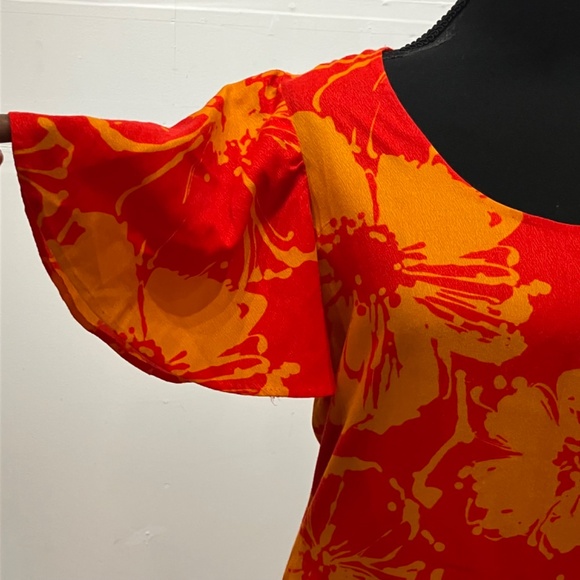 Orange floral print maxi dress - Picture 4 of 9